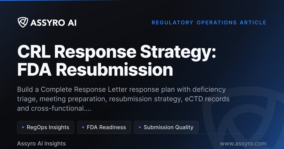 CRL Response Strategy: FDA Resubmission | Assyro AI