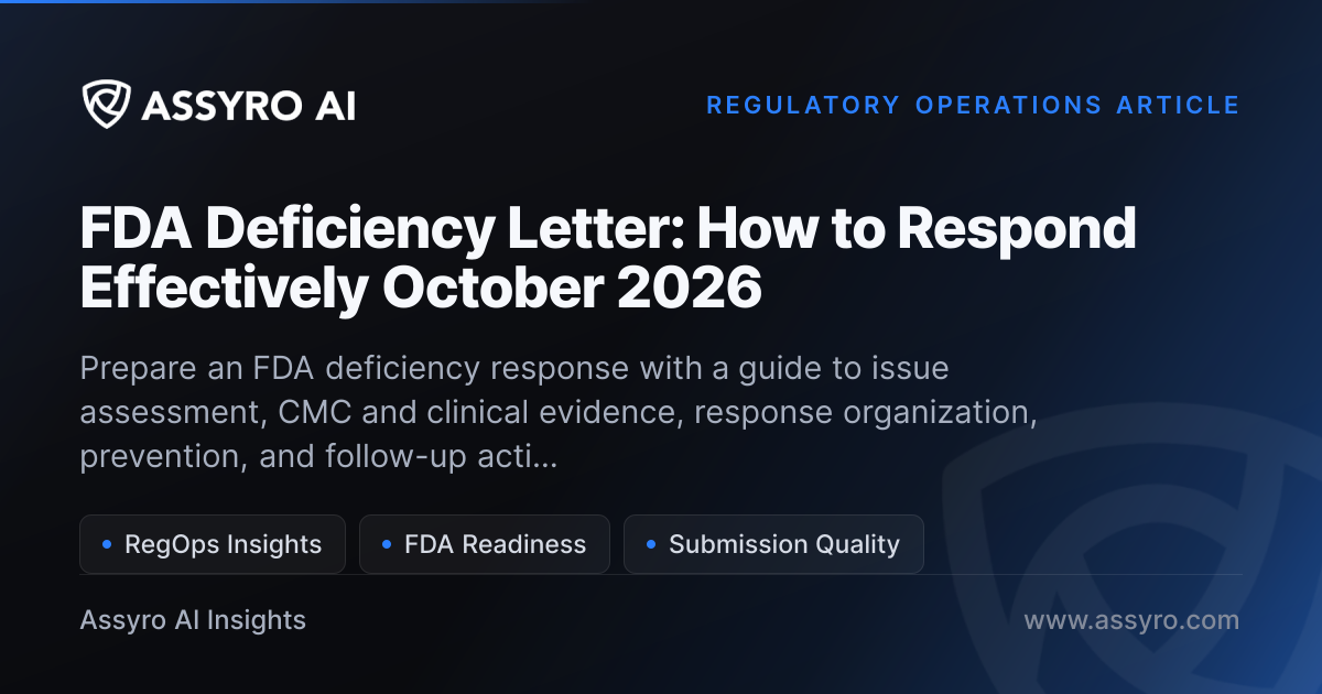 FDA Deficiency Letter: How to Respond Effectively May 2026 | Assyro AI
