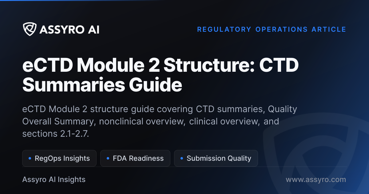 eCTD Module 2 Structure: CTD Summaries Guide | Assyro AI