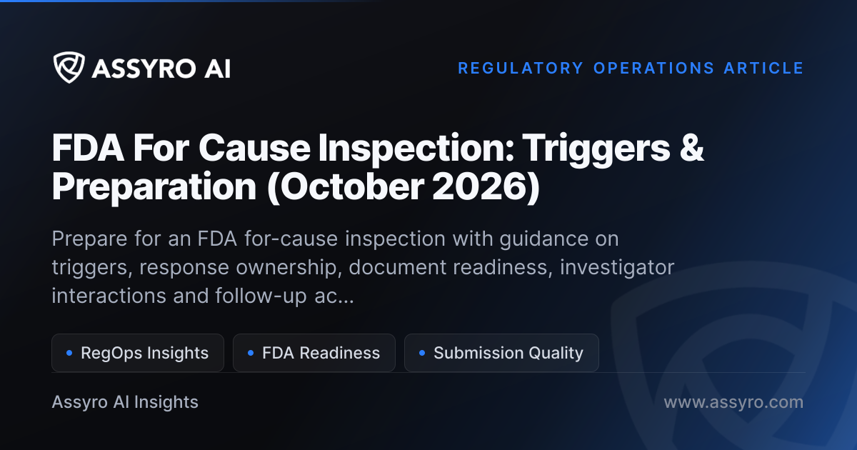FDA For Cause Inspection: Triggers & Preparation (May 2026) | Assyro AI