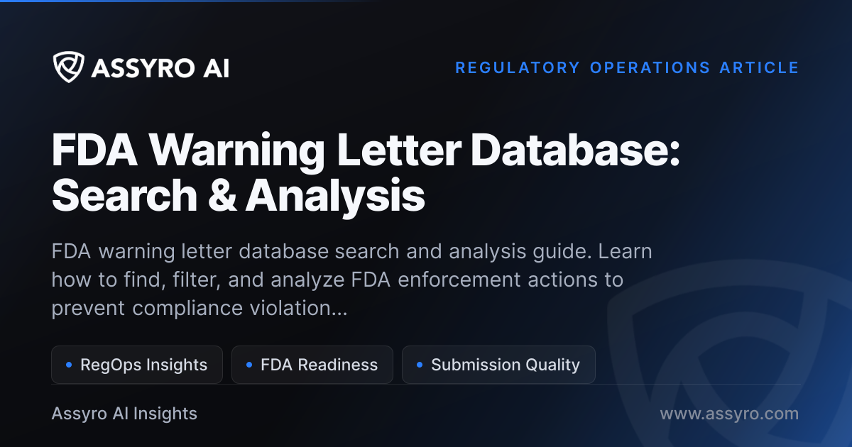 FDA Warning Letter Database: Search & Analysis | Assyro AI