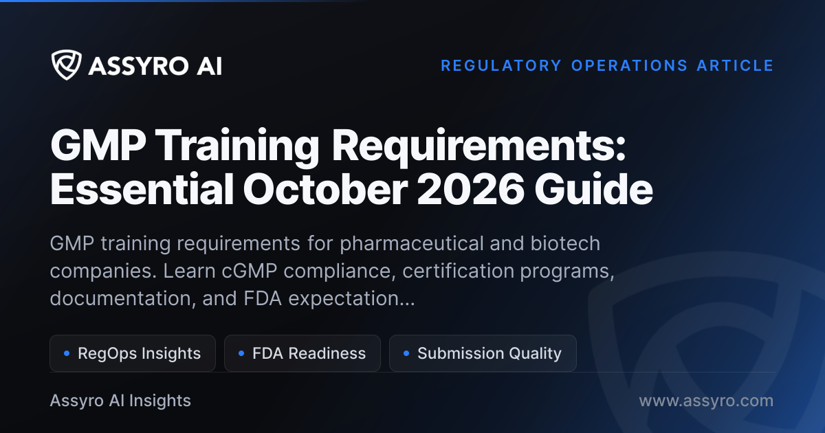 GMP Training Requirements: Essential May 2026 Guide | Assyro AI