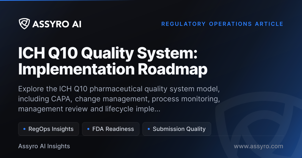 ICH Q10 Quality System: Implementation Roadmap | Assyro AI