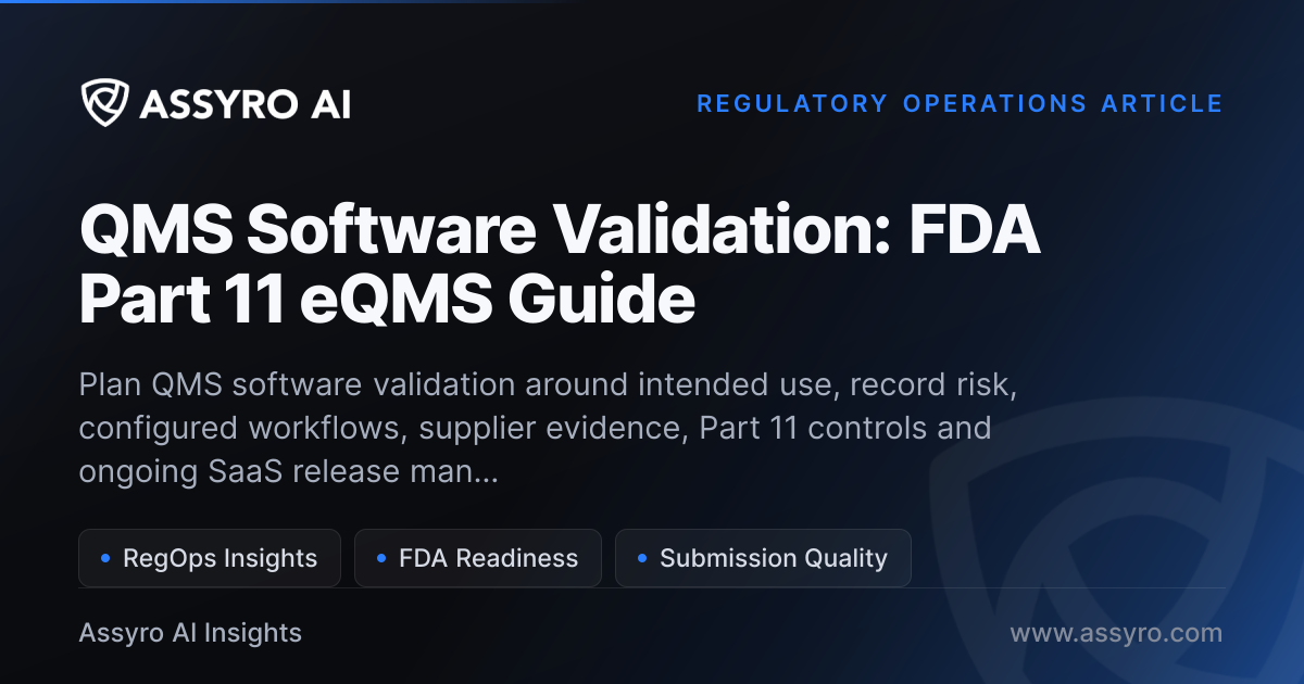 QMS Software Validation: FDA Part 11 eQMS Guide | Assyro AI