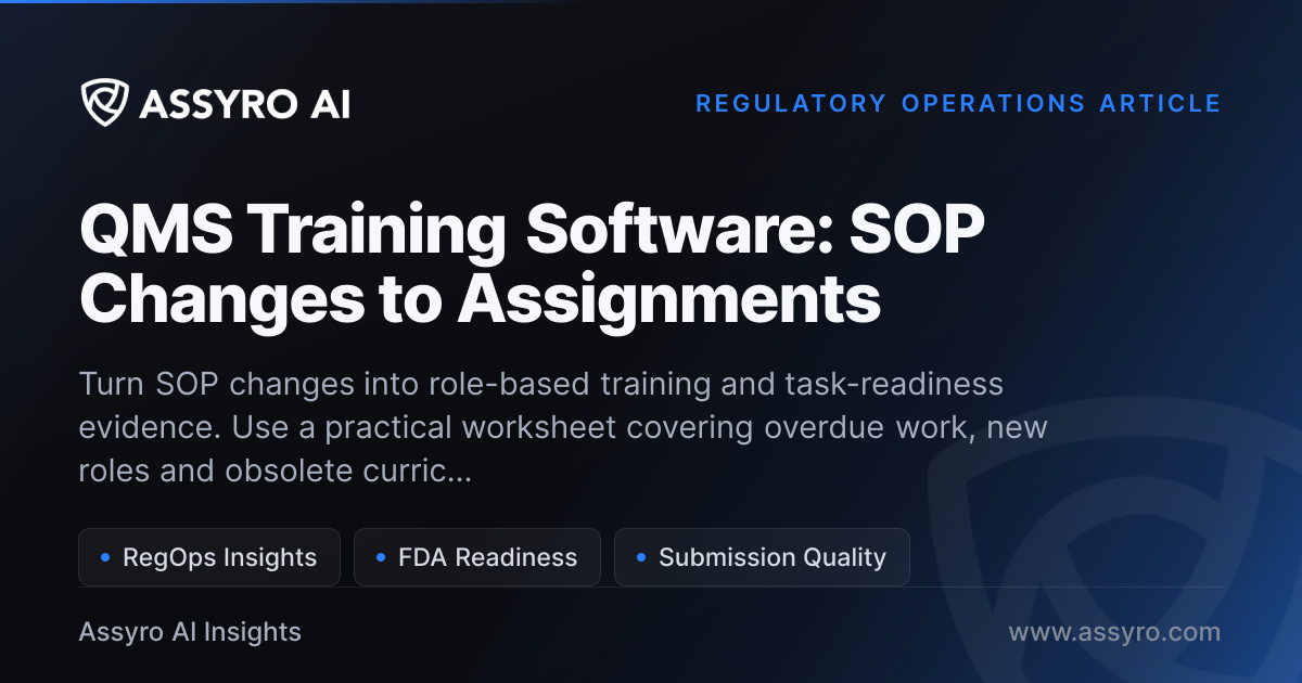 QMS Training Management Software: GMP and QMSR | Assyro AI