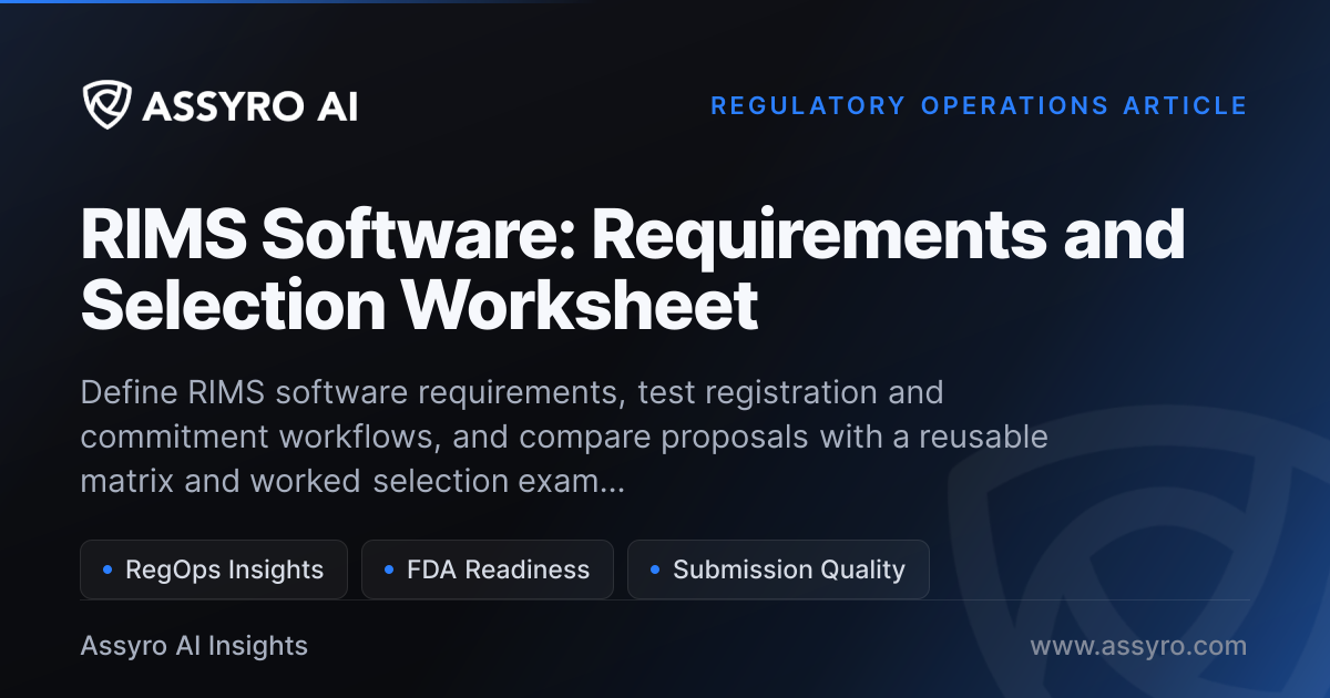 RIMS Software: Regulatory Information Management Evaluati... | Assyro AI