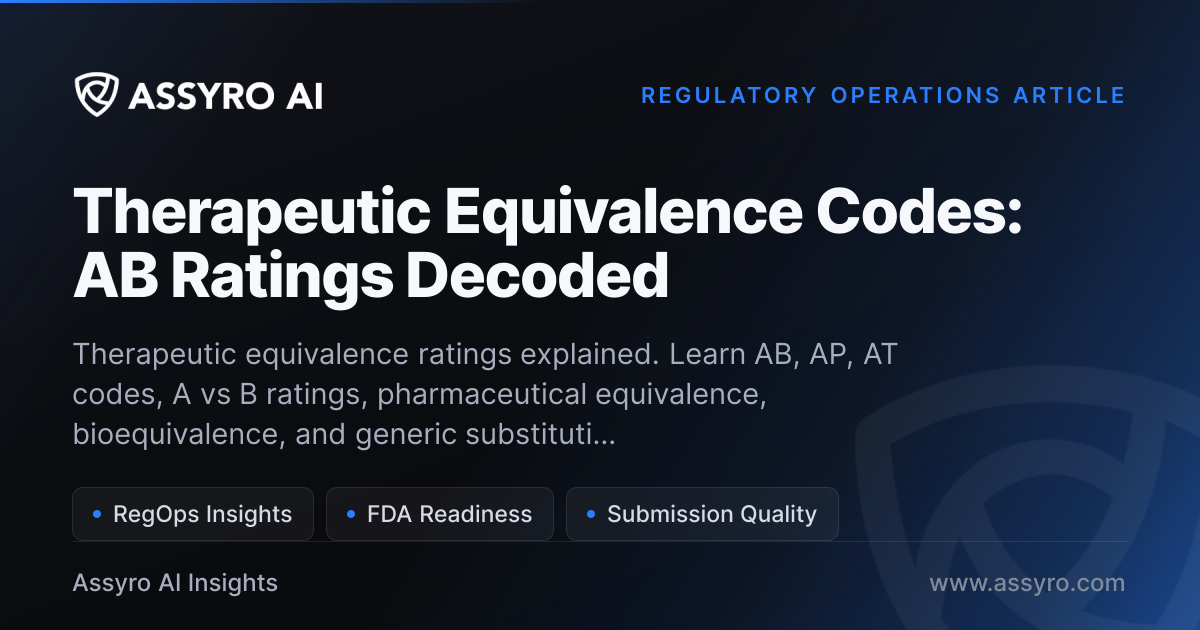 Therapeutic Equivalence Codes: AB Ratings Decoded | Assyro AI